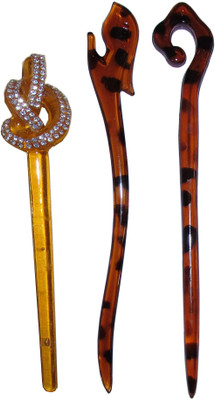 

Majik One Piece Combo of Multi Color Juda Sticks Bun Stick(Multicolor)