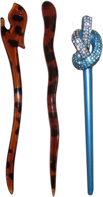 

Majik One Piece Combo of Multi Color Juda Sticks Bun Stick(Multicolor)