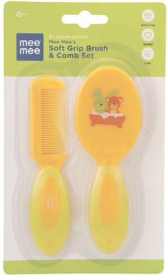 MeeMee Soft Grip Brush and Comb Set (Orange)