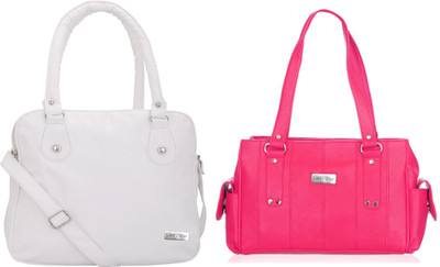 

Lady bar Shoulder Bag(Pink, White)