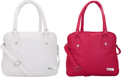 

Lady bar Shoulder Bag(White, Red), Red;white