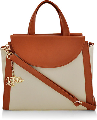 

purse bonanza Hand-held Bag(Brown, Beige), Beige;brown