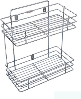 

SARANGWARE Kitchen Racks - Double Stainless Steel Kitchen Rack(Silver)