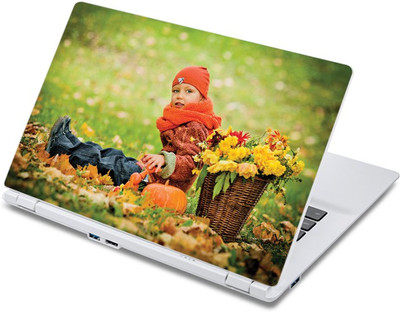 

ezyPRNT Little Girl wih Flower Basket (13 to 13.9 inch) Vinyl Laptop Decal 13