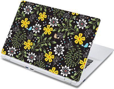 

ezyPRNT Miscellaneous Yellow White Flower Pattern (13 to 13.9 inch) Vinyl Laptop Decal 13