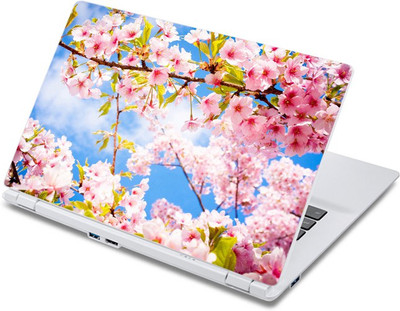 

ezyPRNT White Pink Flower Nature (13 to 13.9 inch) Vinyl Laptop Decal 13