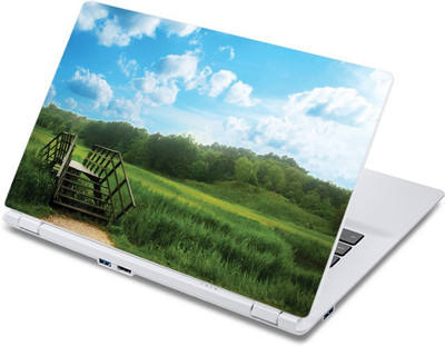 

ezyPRNT Blue Sky Green Land Landscape Nature (13 to 13.9 inch) Vinyl Laptop Decal 13