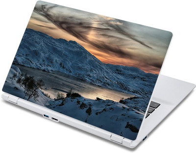 

ezyPRNT Beautifull cloudy sunset in the mountains with snow ridge Nature (13 to 13.9 inch) Vinyl Laptop Decal 13