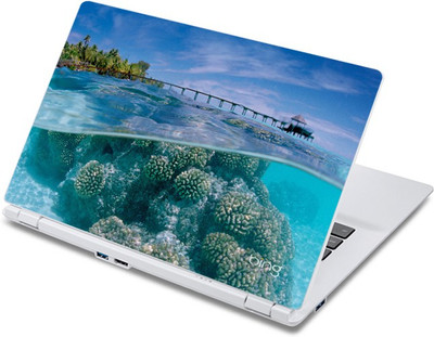 

ezyPRNT Tropical shore above and below sea surface Nature (11 to 11.9 inch) Vinyl Laptop Decal 11