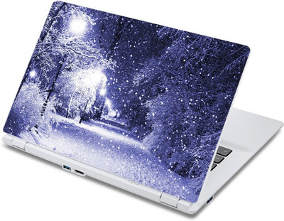 

ezyPRNT Snowfall and Chilly Winter Night Nature (13 to 13.9 inch) Vinyl Laptop Decal 13