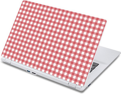 

ezyPRNT Red Fabric Checks Pattern (13 to 13.9 inch) Vinyl Laptop Decal 13