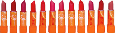 

ADS Vitamins 'C' based lipstick multicolor set of 12(Multicolor, 1.5 ml)