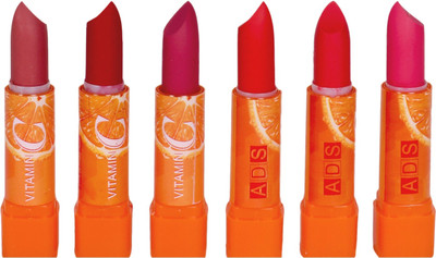 

ADS Vitamins 'C' based lipstick multicolor set of 6(Multicolor, 1.5 ml)