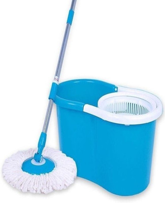 KITCHEN INDIA Adjustable Self Spin Wringing With 2 Super Absorbers for Home & Office Floor Cleaning Mop Set