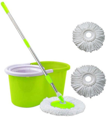 KITCHEN INDIA Clean Floor Magic Bucket With 3 Absorbers Mop Set