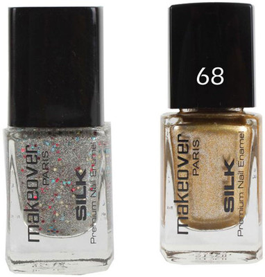 

Makeover Professional Nail Paint Combo Sparking-Silver-33 , Sparking-Golden-68 (9 ml, Pack of 2) Multi(Pack of 2)