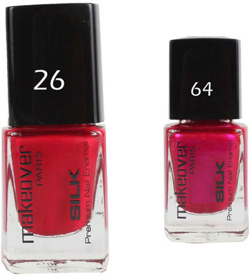 

Makeover Professional Nail Paint Combo Cherry-Red-26 , Velvet-Wine-64 (9 ml, Pack of 2) Multi(Pack of 2)