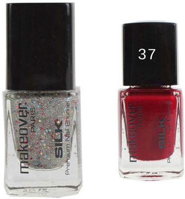 

Makeover Professional Nail Paint Combo Sparking-Silver-33 , Magneta-Marvel-37 (9 ml, Pack of 2) Multi(Pack of 2)