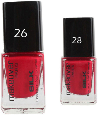 

Makeover Professional Nail Paint Combo Cherry-Red-26 , Rosewood-Pink-28 (9 ml, Pack of 2) Multi(Pack of 2)