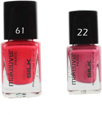 

Makeover Professional Nail Paint Combo Pouch-Pink-61 , Glaze-Pink-22 (9 ml, Pack of 2) Multi(Pack of 2)