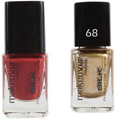 

Makeover Professional Nail Paint Combo Red-Brown-35 , Sparking-Golden-68 (9 ml, Pack of 2) Multi(Pack of 2)