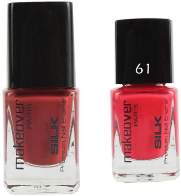 

Makeover Professional Nail Paint Combo Red-Brown-35 , Pouch-Pink-61 (9 ml, Pack of 2) Multi(Pack of 2)