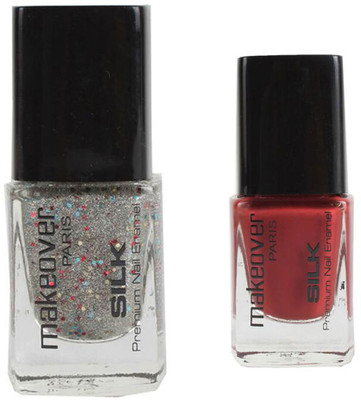 

Makeover Professional Nail Paint Combo Sparking-Silver-33 , Red-Brown-35 (9 ml, Pack of 2) Multi(Pack of 2)