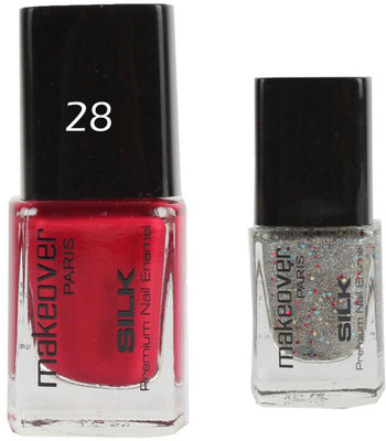 

Makeover Professional Nail Paint Combo Rosewood-Pink-28 , Sparking-Silver-33 (9 ml, Pack of 2) Multi(Pack of 2)