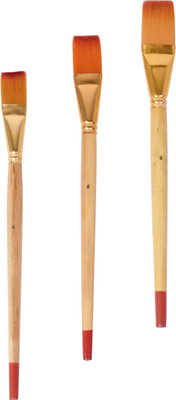 

Vardhman Flat Paint Brushes(Set of 3, golden)