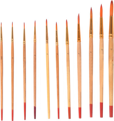 

Vardhman Round Paint Brushes(Set of 11, golden)