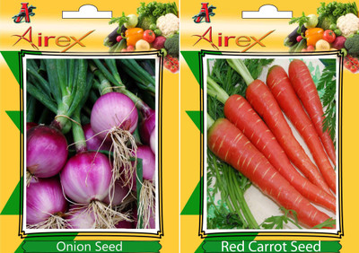 Airex Onion and Red Carrot Vegetables Seed (Pack Of 20 Seed * 2 Per Packet) Seed(20 per packet)