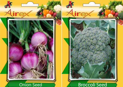 Airex Onion and Broccoli Vegetables Seed (Pack Of 15 Seed * 2 Per Packet) Seed(15 per packet)