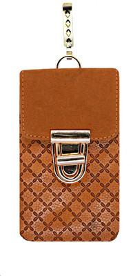 

Bagaholics Ethnic Leather Saree Clutch Mobile Pouch Waist Clip Pouch Ladies Purse Gift For Women Mobile Pouch(Beige)