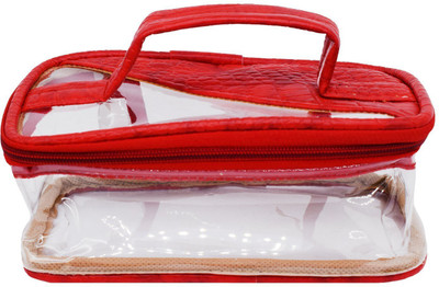 

Bagaholics Multifunction Transparent Beauty Travel Multipurpose Cosmetic Bag Organizer Case Makeup Pouch Toiletry Bag Cosmetic Bag(Red)