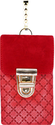 

Bagaholics Ethnic Leather Saree Clutch Mobile Pouch Waist Clip Pouch Ladies Purse Gift For Women Mobile Pouch(Red)
