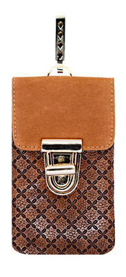 

Bagaholics Ethnic Leather Saree Clutch Mobile Pouch Waist Clip Pouch Ladies Purse Gift For Women Mobile Pouch(Tan)