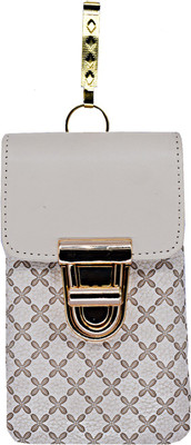

Bagaholics Ethnic Leather Saree Clutch Mobile Pouch Waist Clip Pouch Ladies Purse Gift For Women Mobile Pouch(White)