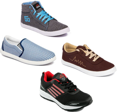 

Asian Men Casual & Running Shoes Combo Pack of 4 Casuals For Men(Multicolor