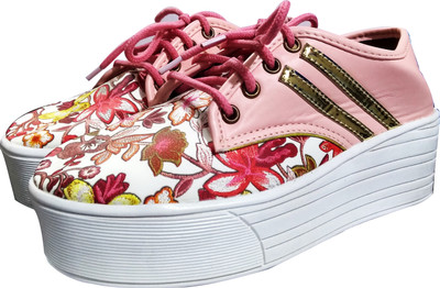 

Fashionitz Sneakers For Women(Pink, White