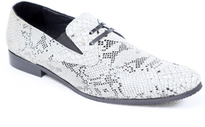 

DCOBS White Slip On Genuine Leather Formal Shoes Casuals For Men(White