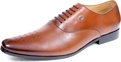 

DCOBS Tan Brogue Genuine Leather Formal Shoes Party Wear For Men(Tan