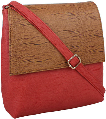 

LI LEANE Women Casual Pink, Tan Leatherette Sling Bag
