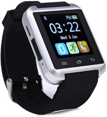 

ShopAis Bluetooth U8 Smart Watch Wrist Watch Phone With Camera For Android Smartphones & iPhone Silver, Black Smartwatch(Black Strap Regular)