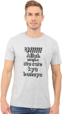 Redfool Fashions Graphic Print Men Round Neck Grey T-Shirt