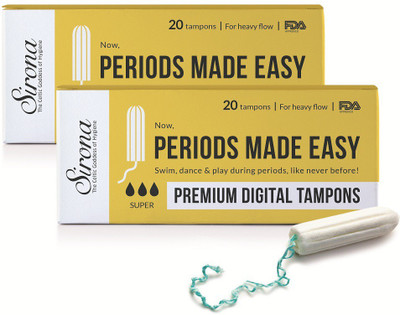 

SIRONA - Premium Digital Tampon (Heavy Flow) - 40 Tampon (2 Pack - 20 Tampon Each) Tampons(Pack of 40)