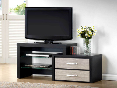 RoyalOak Berlin Engineered Wood TV Entertainment Unit(Finish Color - Black,Grey, Knock Down) RoyalOak Berlin Engineered Wood TV Entertainment Unit(Finish Color - Black,Grey, Knock Down)