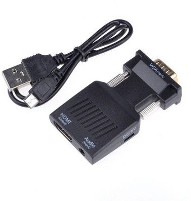 

Microware TV-out Cable TV-out Cable VGA Male to HDMI Female With Audio Converter Adapter (Black, For TV)(Black, For TV)