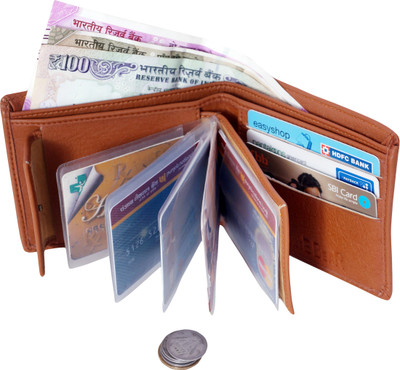 

White Bear Men Casual Tan Artificial Leather Wallet(10 Card Slots)