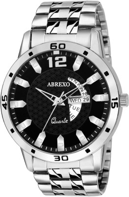 Abrexo Abx01155-SLV BLK Gents Exclusive free style modest design Day and date series Watch  - For Men   Watches  (Abrexo)