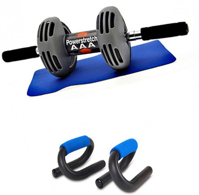

Instafit Power Stretch Roller With Push-up BAR Ab Exerciser(Grey, Black), Black;grey